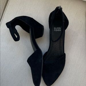 Eileen Fisher Elegant Black Suede Heels